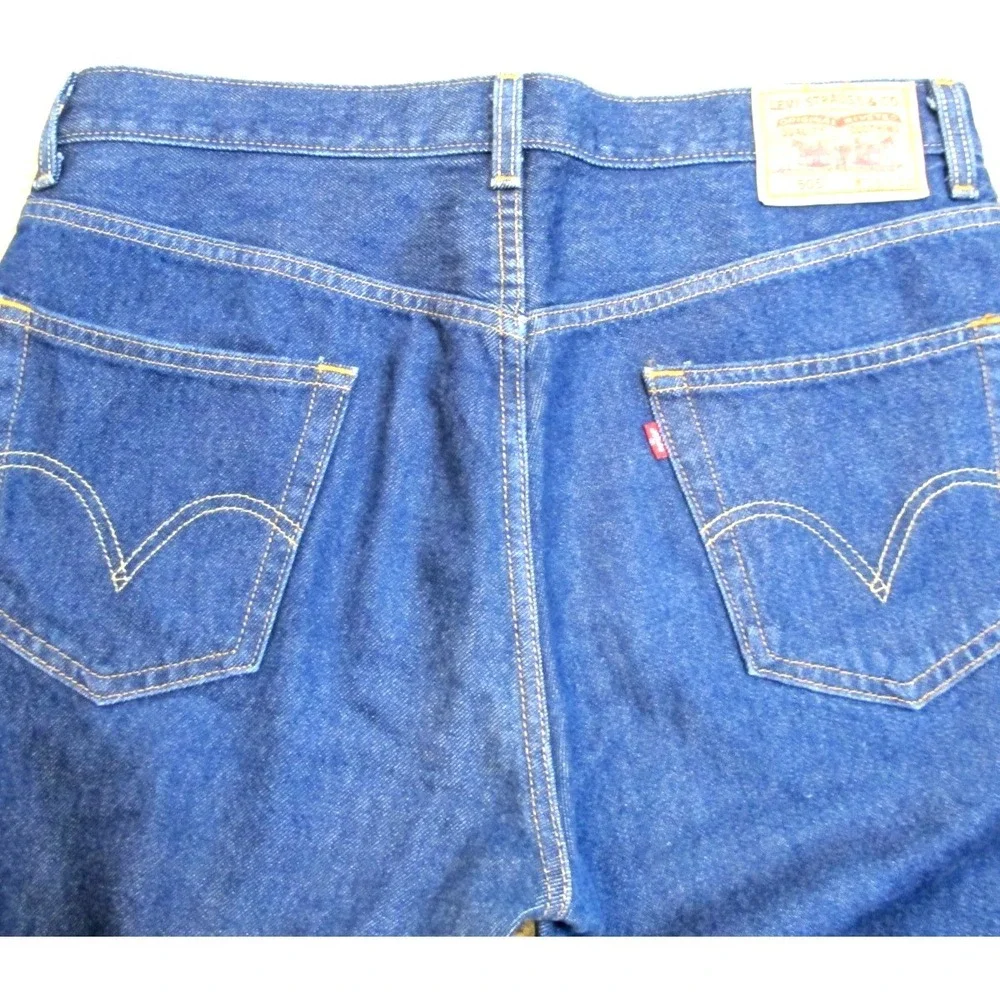 Levi's Blue 505 Regular Fit Straight Denim Dark Wash Jeans‎ Men's Size 36 x 32